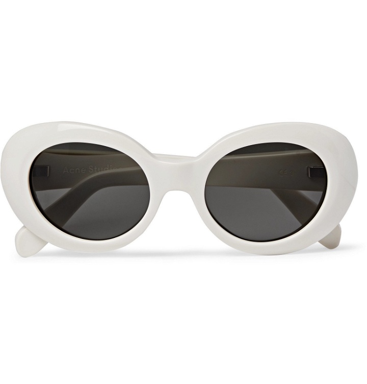 Photo: Acne Studios - Mustang Oval-Frame Acetate Sunglasses - White