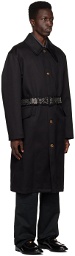 Versace Black Belted Coat
