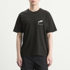 Folk Men's Slub Embroidery T-Shirt in Ecru Black Comet