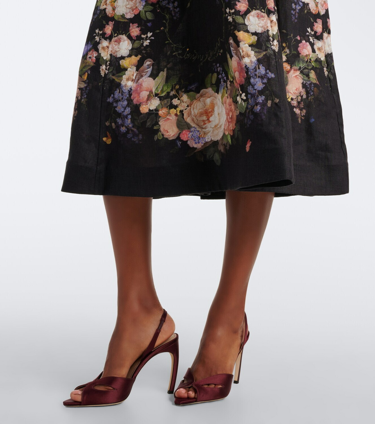 Zimmermann Valiant belted floral linen midi dress