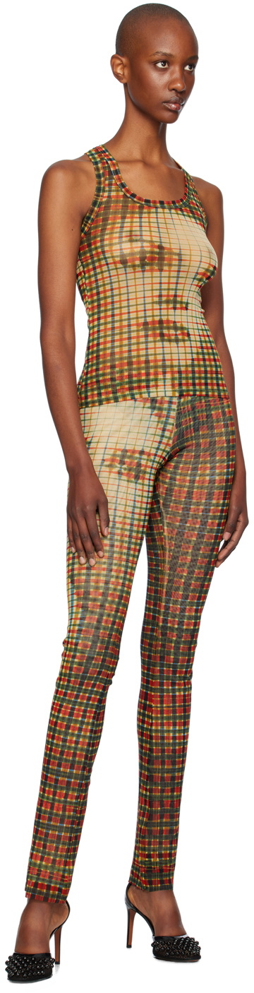 Jean Paul Gaultier Multicolor Tartan Face Tank Top Jean Paul