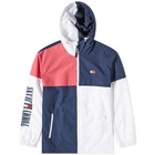 Tommy Jeans Men's Bold Cross Hooded Windbreaker in Twilight Navy/Multi