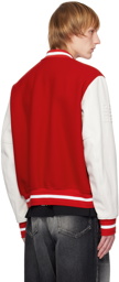 Givenchy Red & White Varsity Bomber Jacket