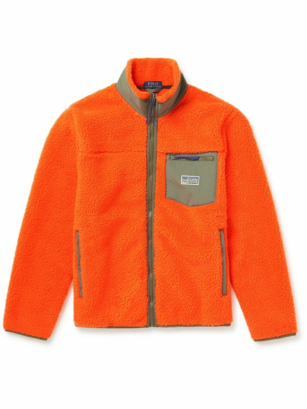 Photo: Polo Ralph Lauren - Logo-Appliquéd Shell-Trimmed Fleece Jacket - Orange