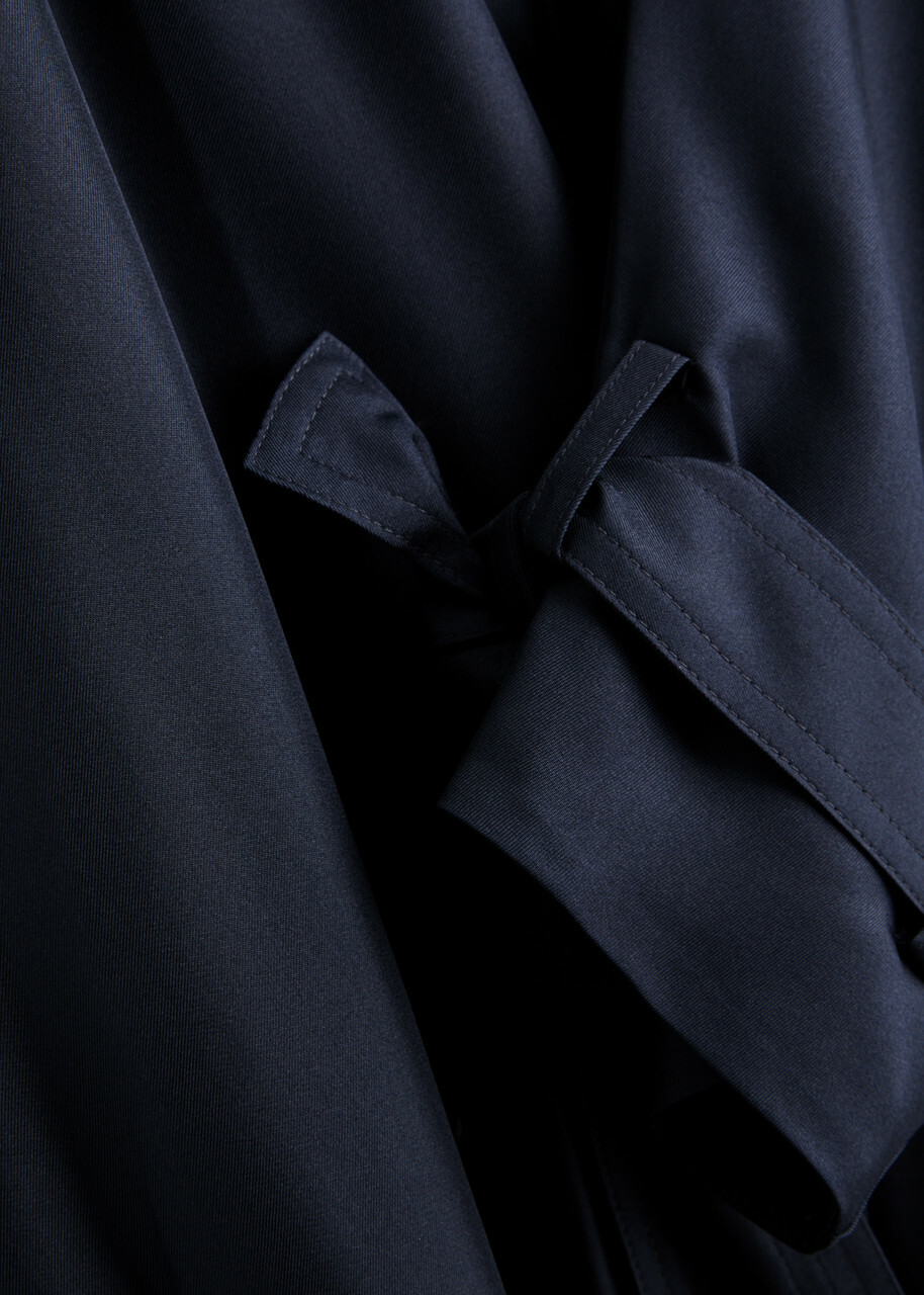 Dorothee Schumacher Trench It Up Iii Belted Silk Midi Dress Navy