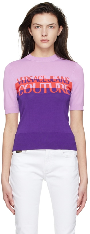 Photo: Versace Jeans Couture Purple Viscose Sweater