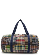 Polo Ralph Lauren Large Logo-embroidered Checked Cotton Duffle bag - Navy - One Size