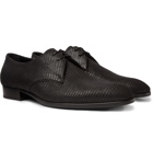 SAINT LAURENT - Wyatt Croc-Effect Leather Derby Shoes - Black