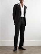 Etro - Straight-Leg Checked Cotton-Jacquard Suit Trousers - Black