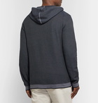 Theory - Braghe Textured Cotton-Blend Zip-Up Hoodie - Midnight blue