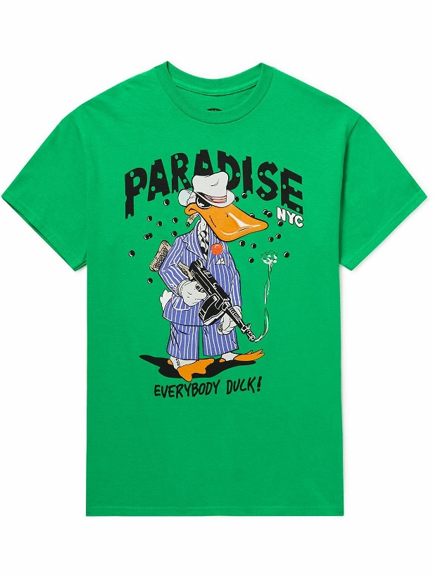 Photo: PARADISE - Everyone Duck Printed Cotton-Jersey T-Shirt - Green