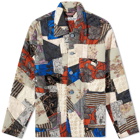 Acne Studios Men's Okey Mismatch Patchwork Jacket in Silver/Dark Blue