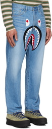 BAPE Blue Shark Loose Fit Jeans