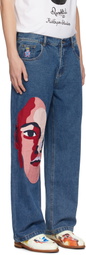 KidSuper Blue Face Jeans