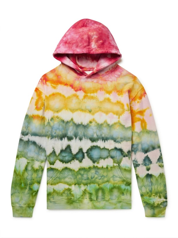 Photo: Camp High - Small Circle Tie-Dyed Cotton-Jersey Hoodie - Multi