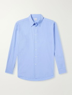 YOKE - Classic-Collar Cotton-Poplin Shirt - Blue