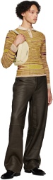 Jacquemus Khaki 'Le Pantalon Pastre' Leather Pants