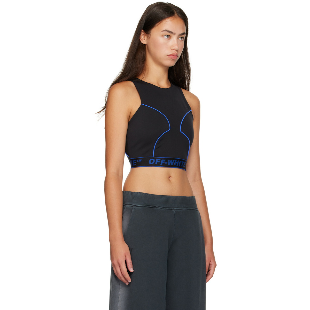 Off-White Black Logoband Lycra Tank Top