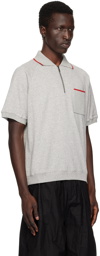 BEAMS PLUS Gray Half-Zip Polo