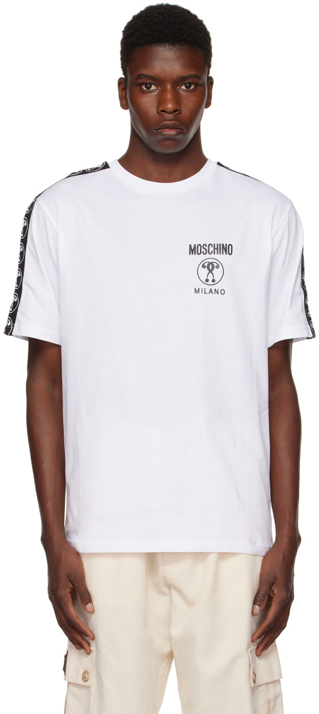 Moschino White Double Question Mark T-Shirt Moschino