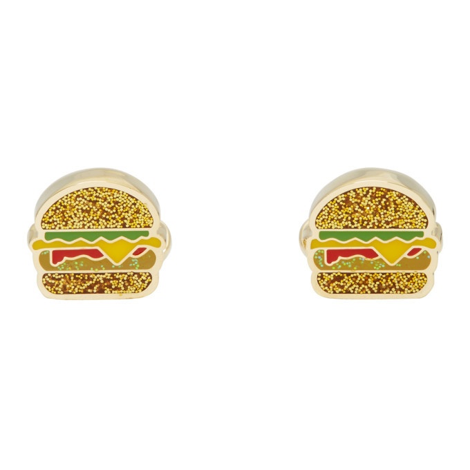 Photo: Paul Smith Gold and Multicolor Glitter Junk Food Cufflinks