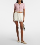 Magda Butrym Lace-trimmed silk satin miniskirt