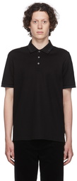 Salvatore Ferragamo Black Cotton Polo