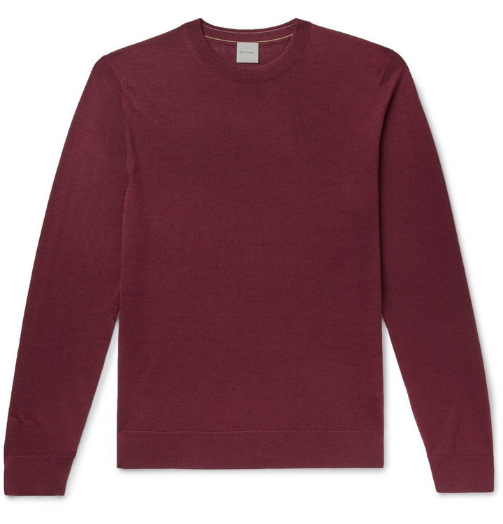 Photo: Paul Smith - Slim-Fit Merino Wool Sweater - Burgundy