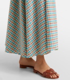 Faithfull Chiara checked cotton-blend midi dress