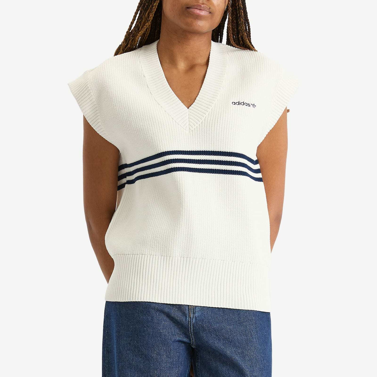 Adidas Women's Knitted Vest in Off White