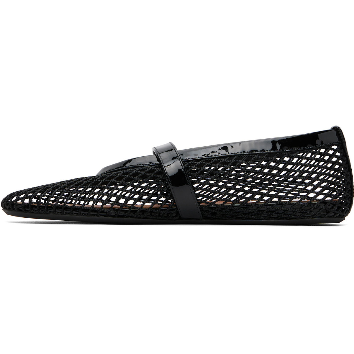ALAÏA Black Fishnet Ballerina Flats