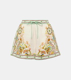 Alémais Pinball printed linen shorts