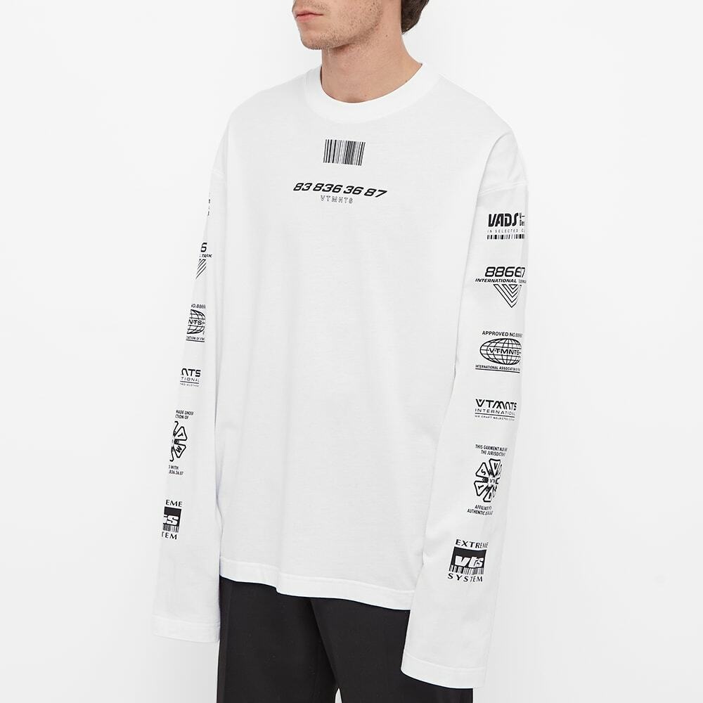 VTMNTS Men's Long Sleeve Rights Reserved T-Shirt in White VTMNTS