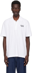 Maison Kitsuné White Handwriting Polo