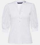Veronica Beard Coralee puff-sleeve cotton-blend top