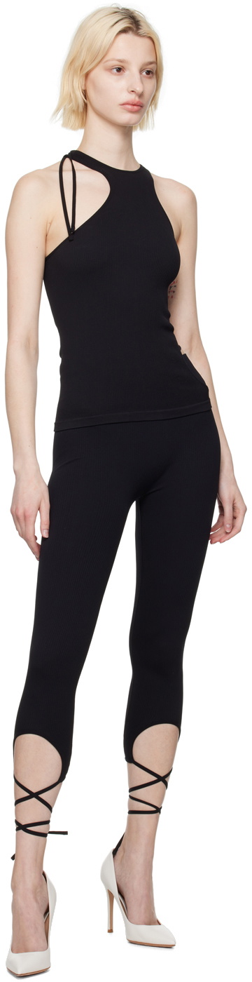 ANDREĀDAMO Black Lace-Up Leggings