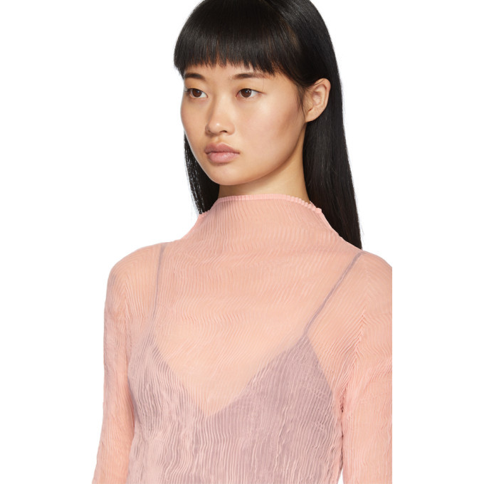 Issey Miyake Pink Chiffon Twist Top Issey Miyake Men