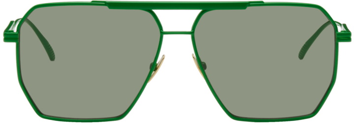 Photo: Bottega Veneta Green Aviator Sunglasses