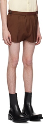 EGONlab Brown Double Buckle Shorts