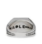 MAPLE - Collegiate Burnished Sterling Silver and Onyx Ring - Silver