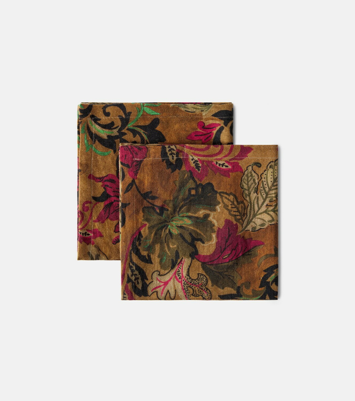 The House of Lyria Tigide set of 2 floral linen napkins