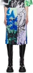 Gerrit Jacob Green & Gray Satin Shorts