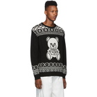 Moschino Black Alpaca Teddy Crewneck Sweater