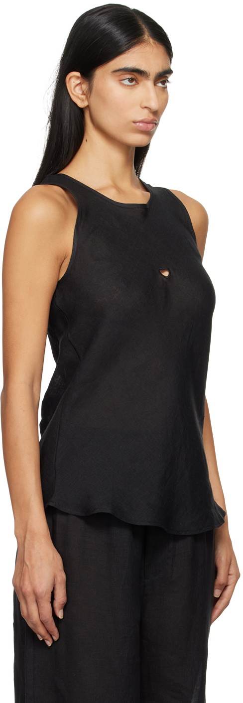 Baserange Black Dydine Heart Tank Top Baserange