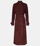 Nour Hammour Tate suede trench coat