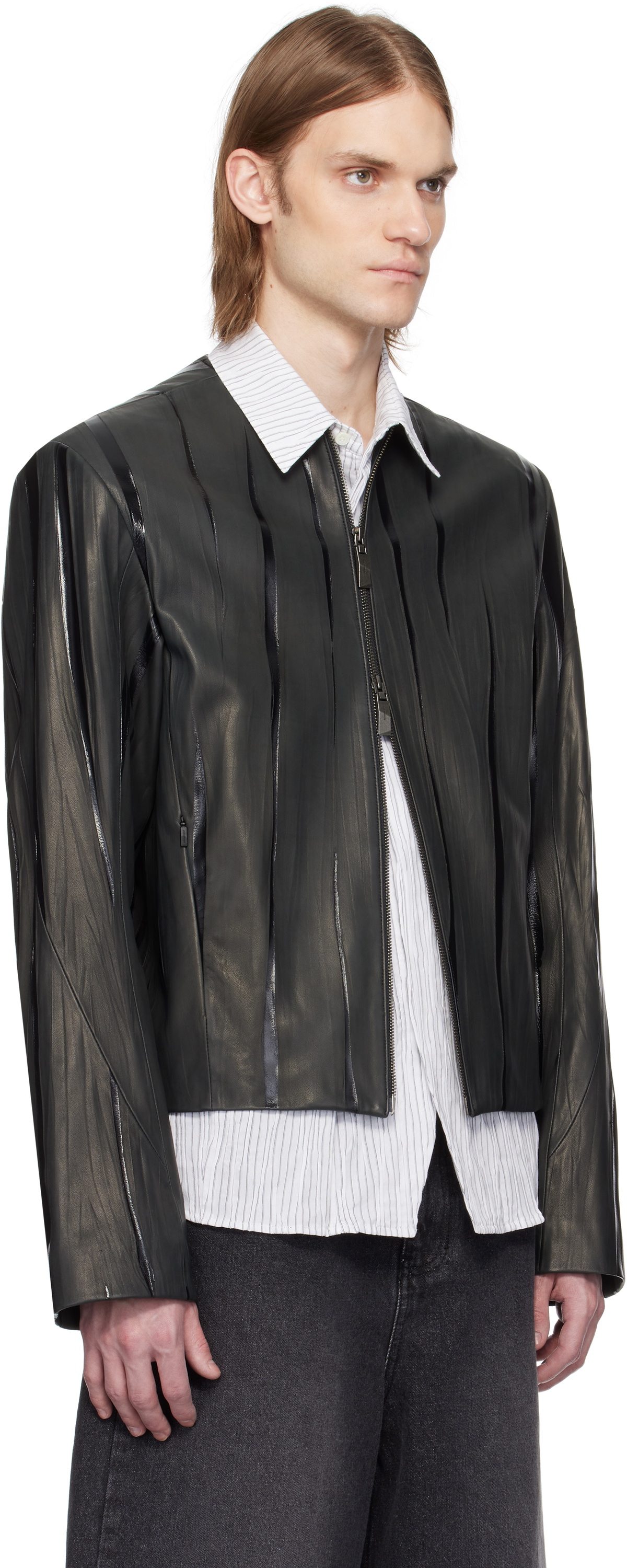 ADER error Black Product. 14 Leather Jacket