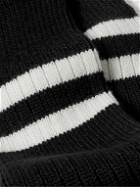 Corgi - Striped Wool and Cotton-Blend Socks - Black