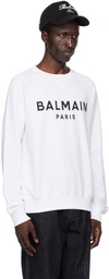 Balmain White 'Balmain Paris' Printed Sweatshirt