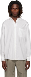 YOKE White Cotton Silk Lawn Loosed Shirt