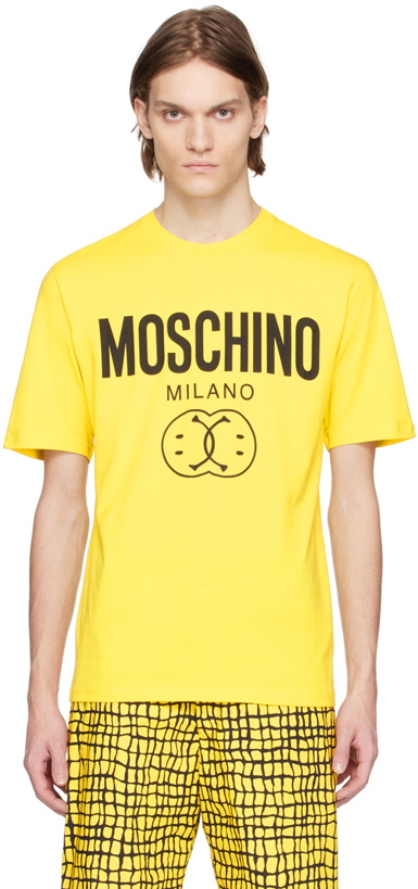 Photo: Moschino Yellow Printed T-Shirt